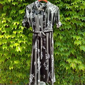 Calvin Klein - Black shirtdress with belt and slip